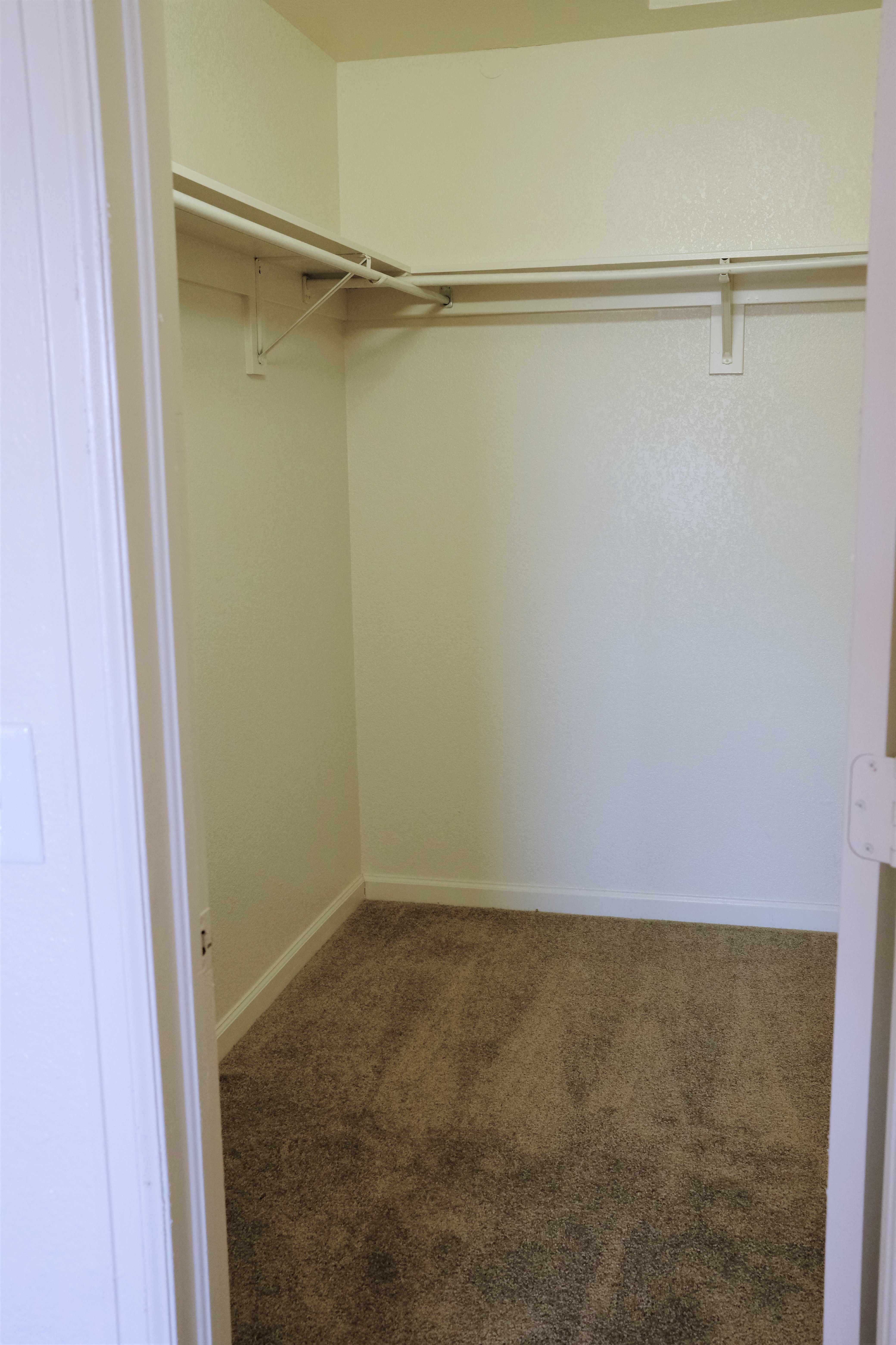 Spacious master bedroom walk in closet
